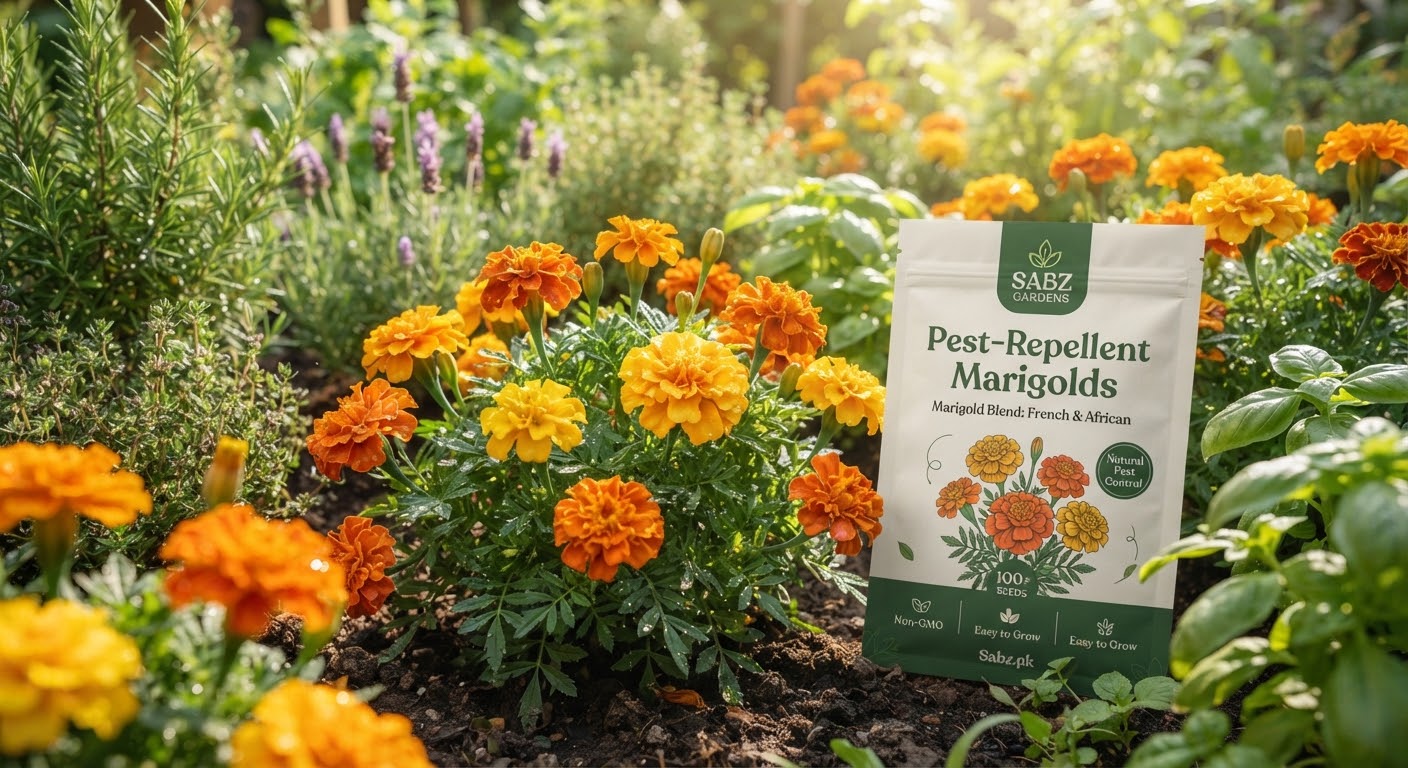 Marigold Seeds - Pest Repellent — French and African blend, 100 seeds