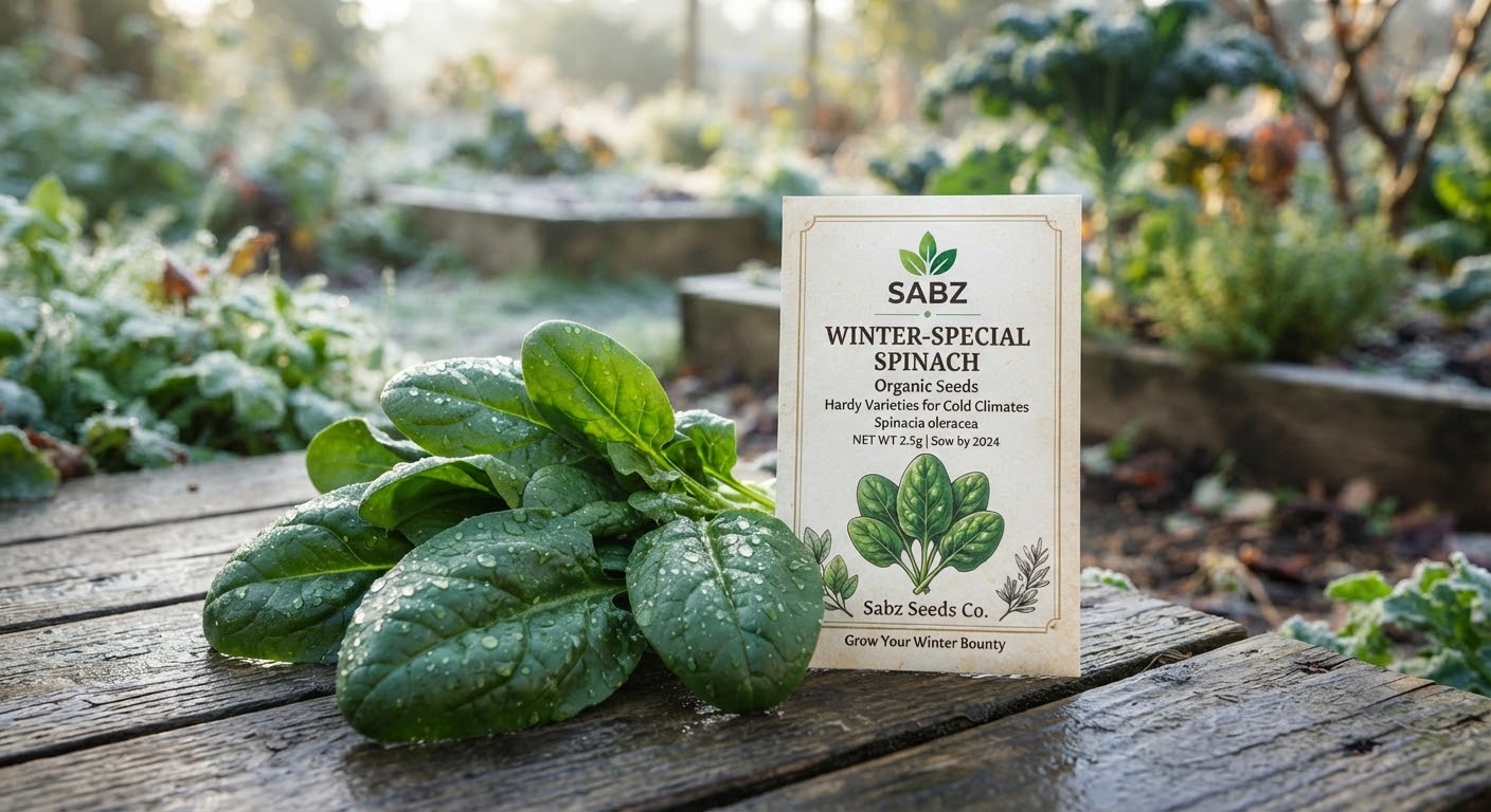 Spinach Seeds - Winter Special — Hardy winter variety, 2.5g packet